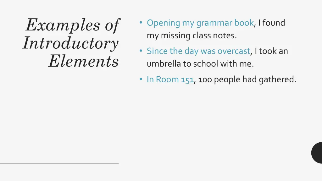 examples of introductory elements 2