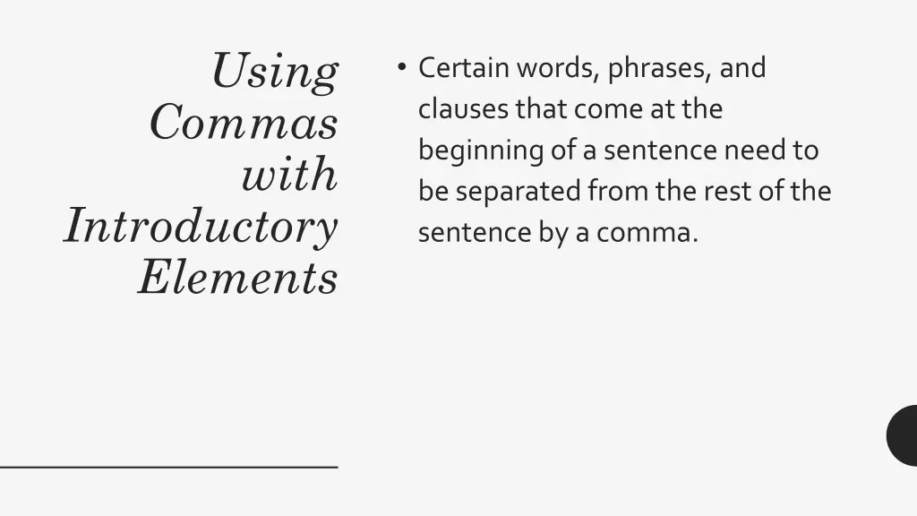 using commas with introductory elements