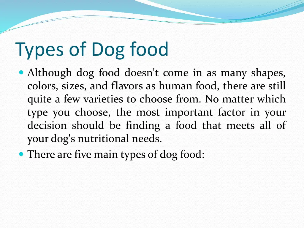 types of dog food