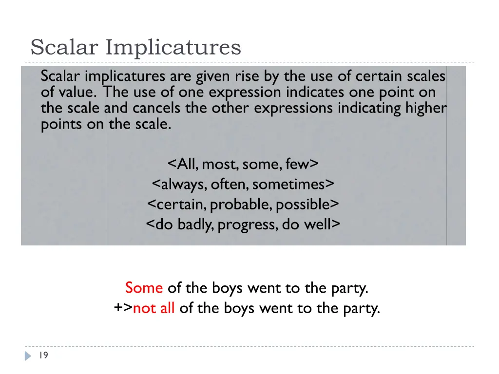 scalar implicatures scalar implicatures are given