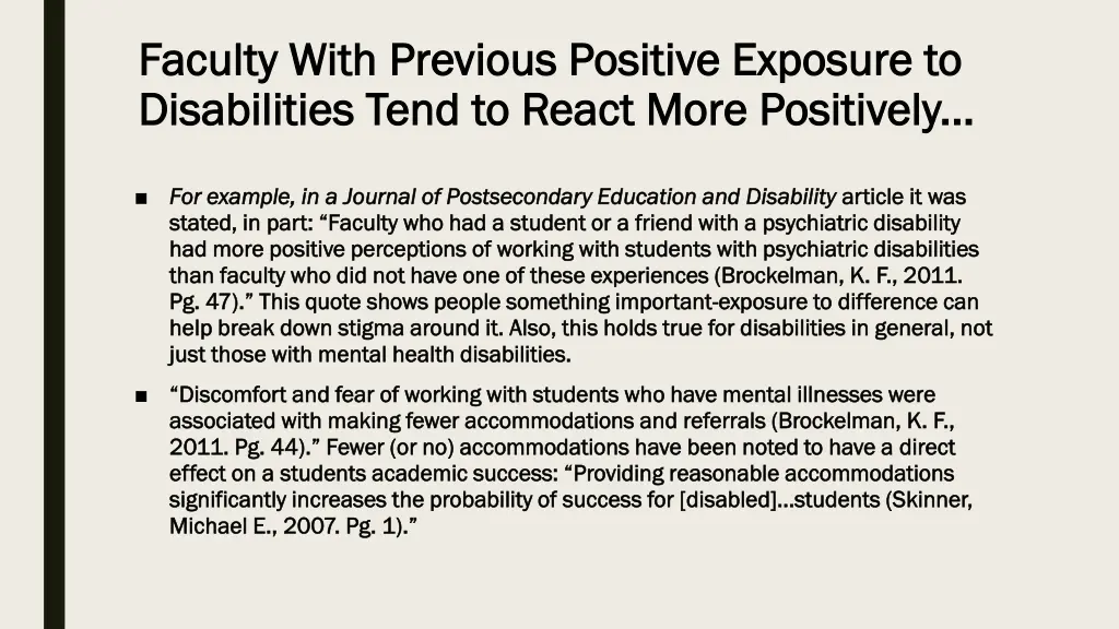 faculty with previous positive exposure