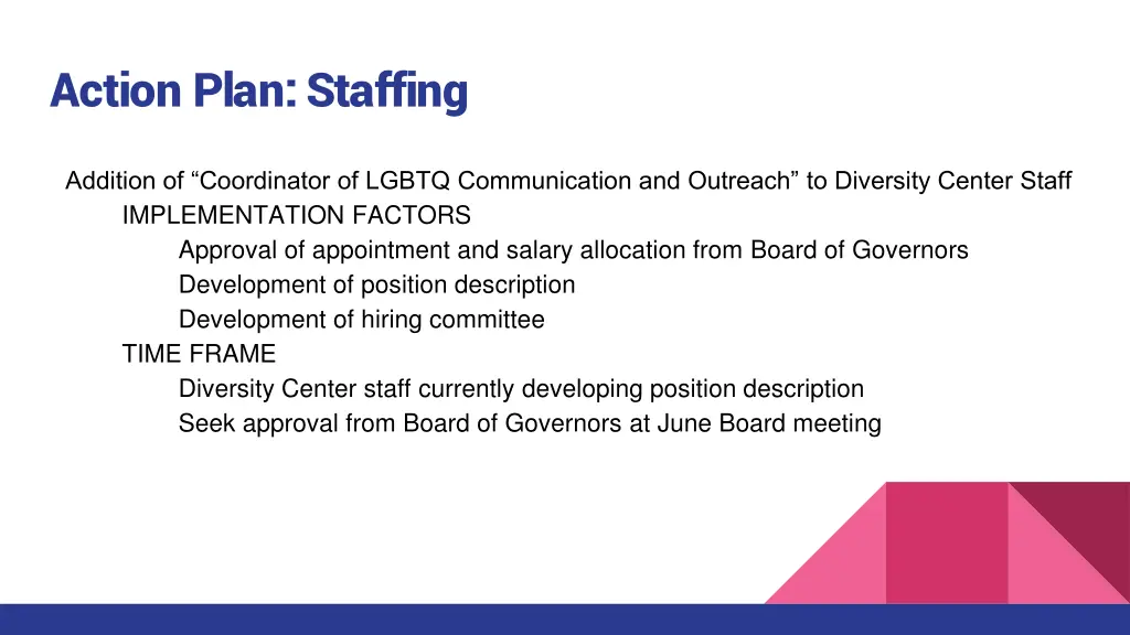 action plan staffing