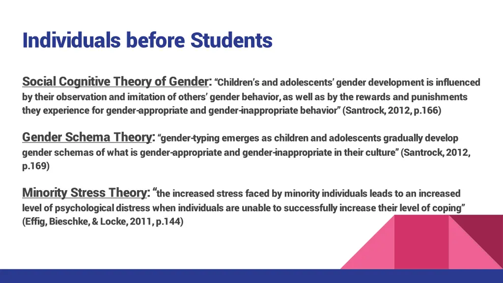 individuals before students