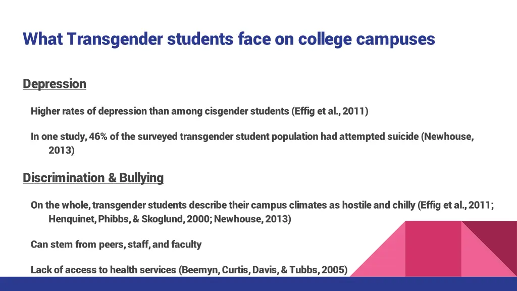 what transgender students face on college campuses