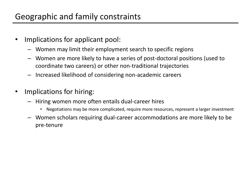 geographic and family constraints 1