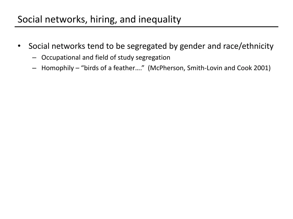 social networks hiring and inequality