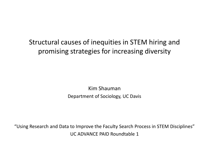 structural causes of inequities in stem hiring