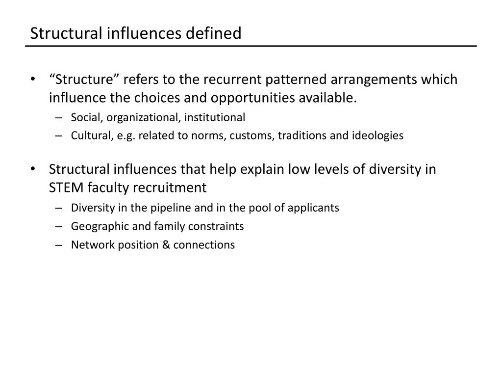 structural influences defined