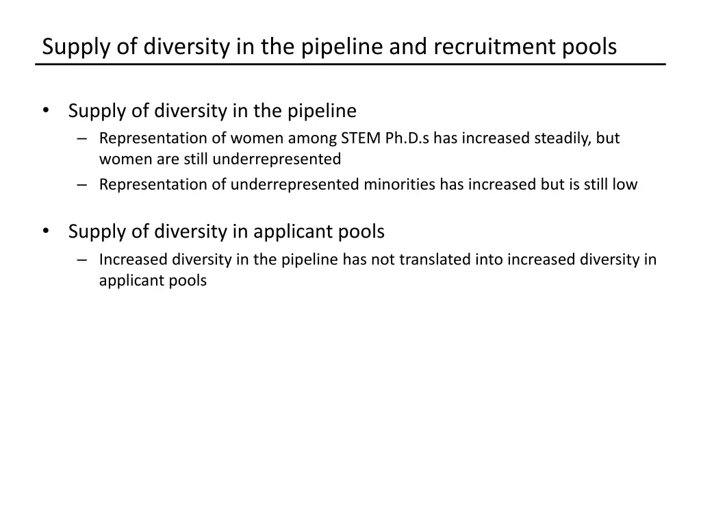 supply of diversity in the pipeline 3