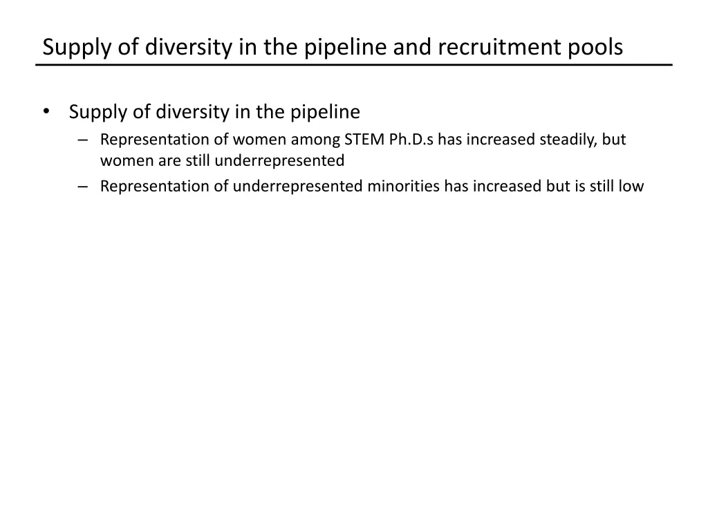 supply of diversity in the pipeline