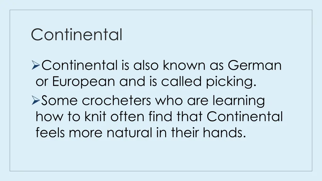 continental