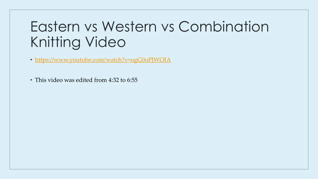 eastern vs western vs combination knitting video