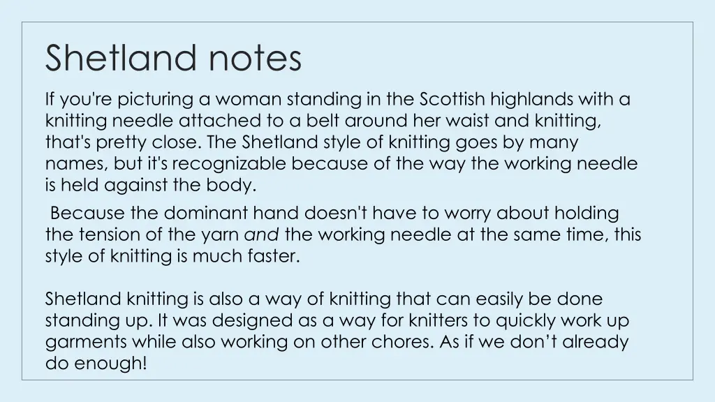 shetland notes