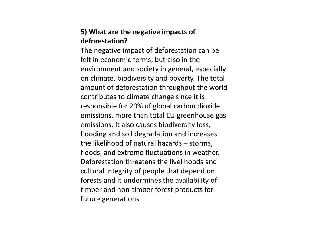 5 what are the negative impacts of deforestation