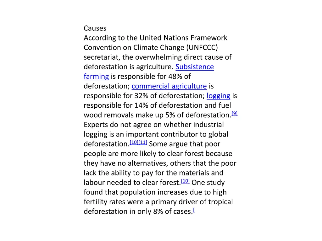 causes according to the united nations framework