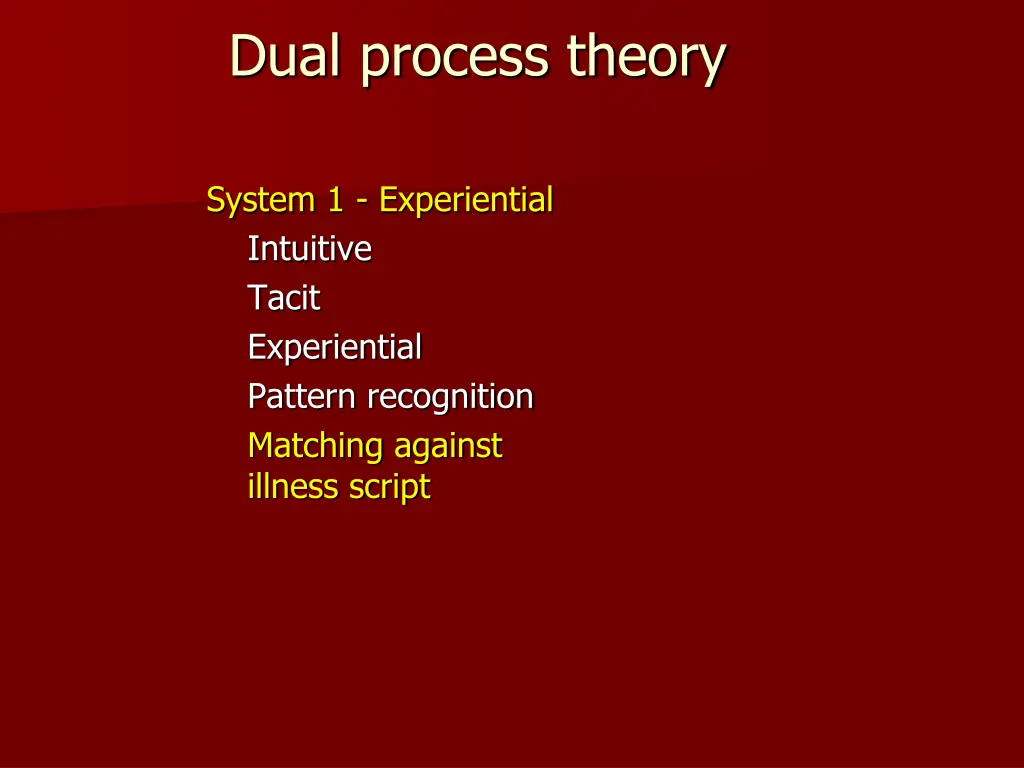 dual process theory