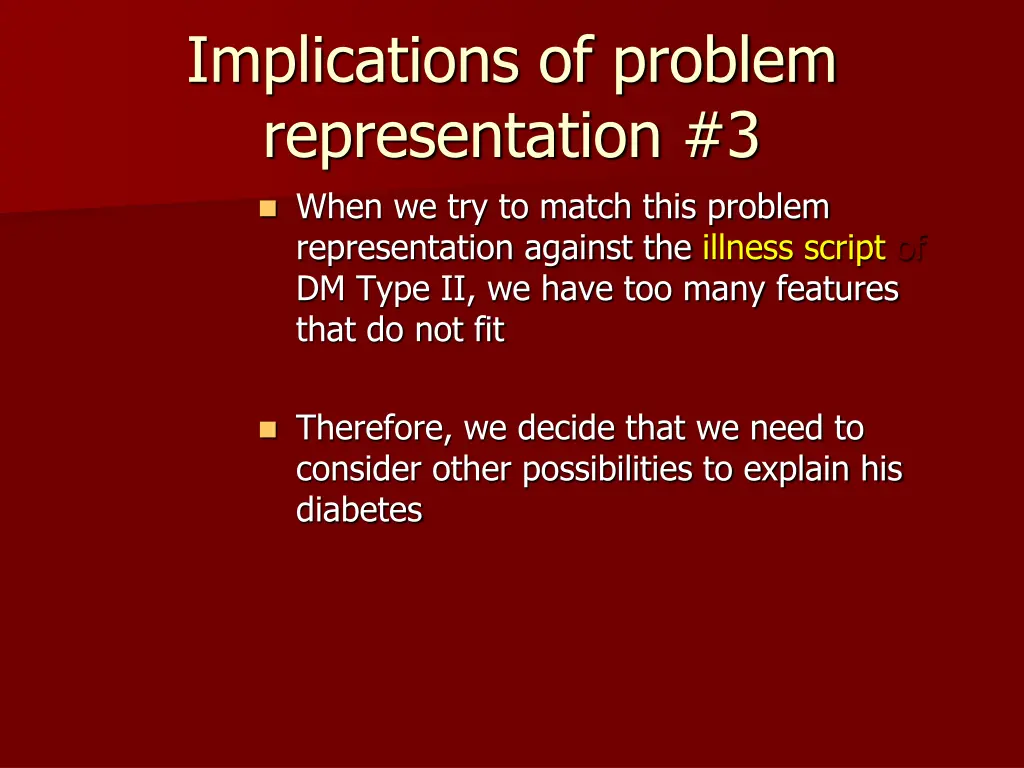 implications of problem representation 3