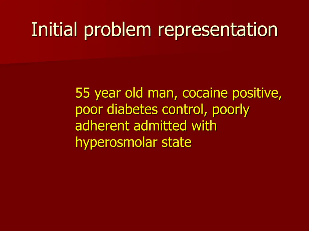 initial problem representation