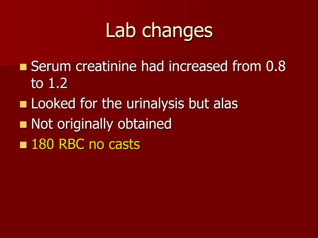 lab changes