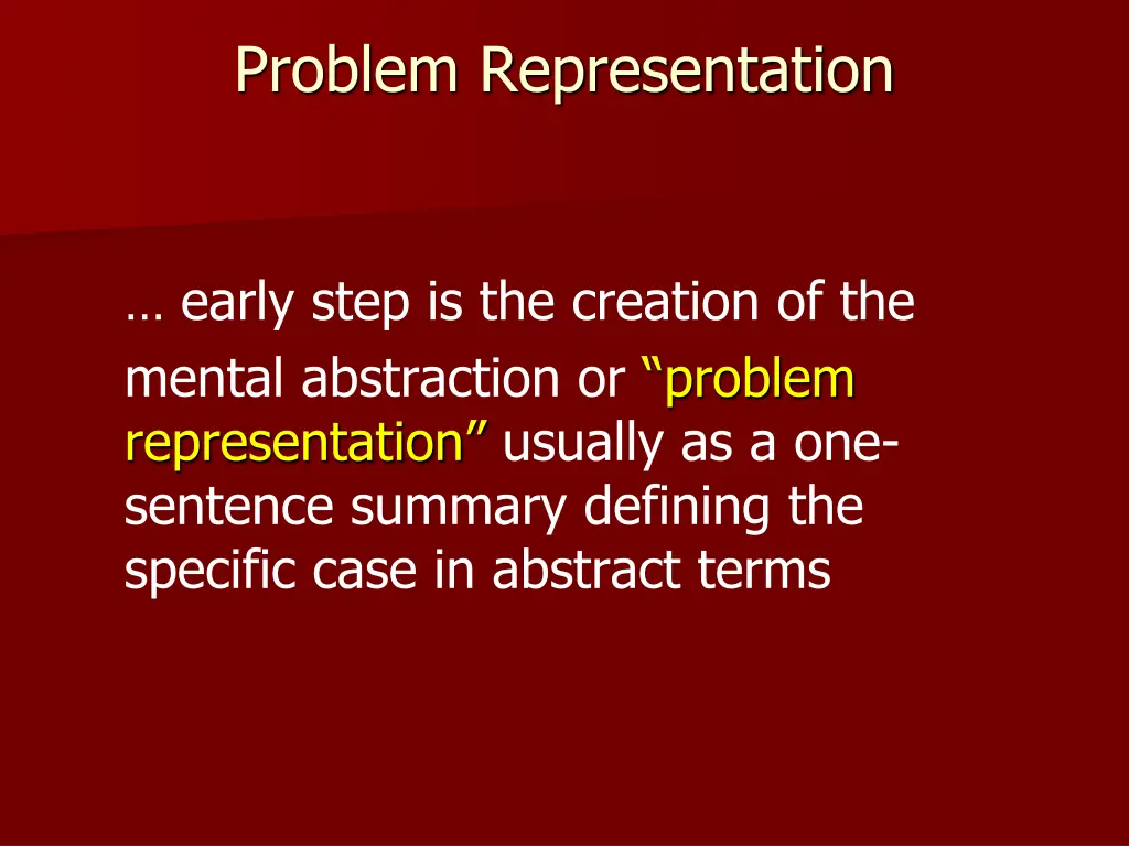 problem representation