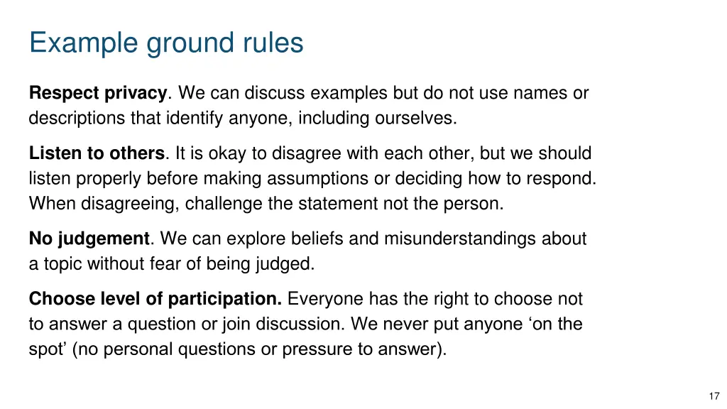 example ground rules