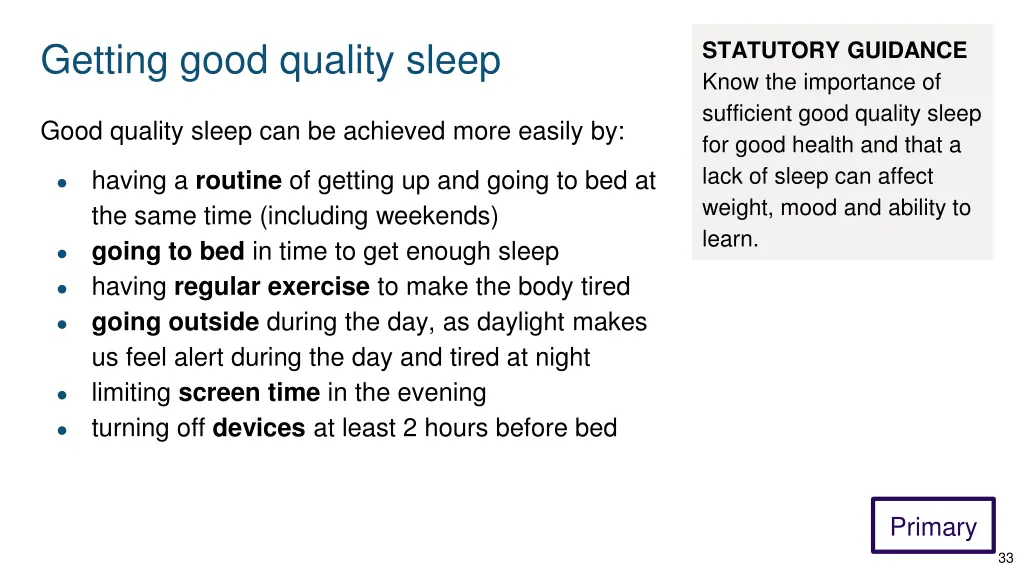 getting good quality sleep