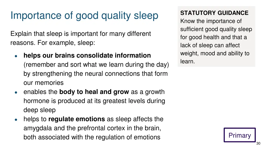 importance of good quality sleep