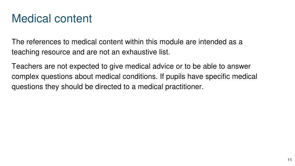 medical content