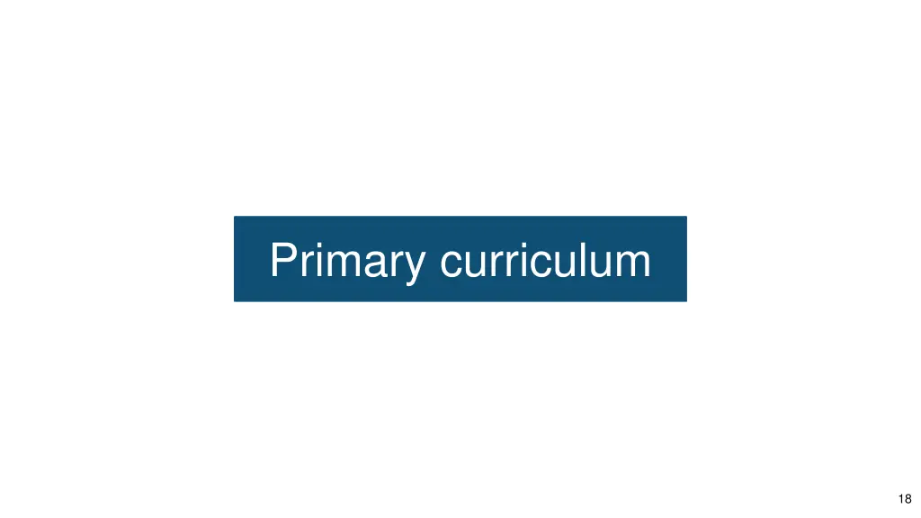 primary curriculum