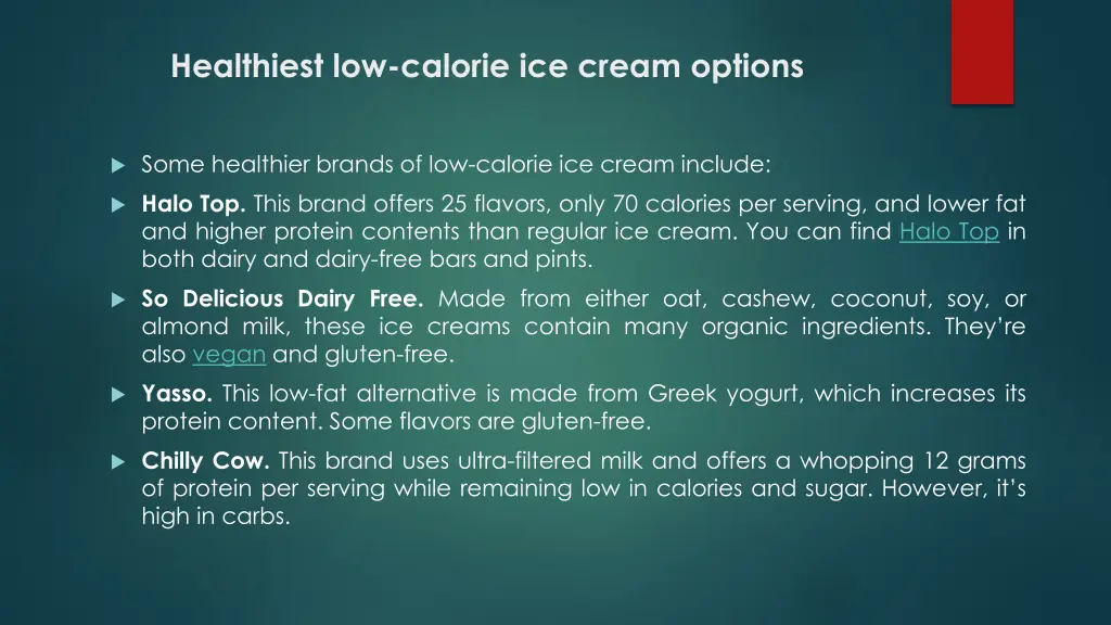 healthiest low calorie ice cream options