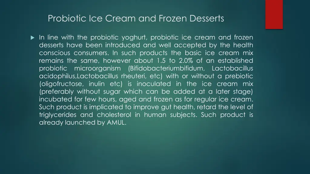 probiotic ice cream and frozen desserts