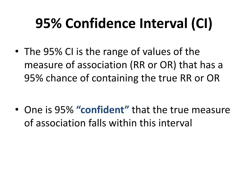 95 confidence interval ci