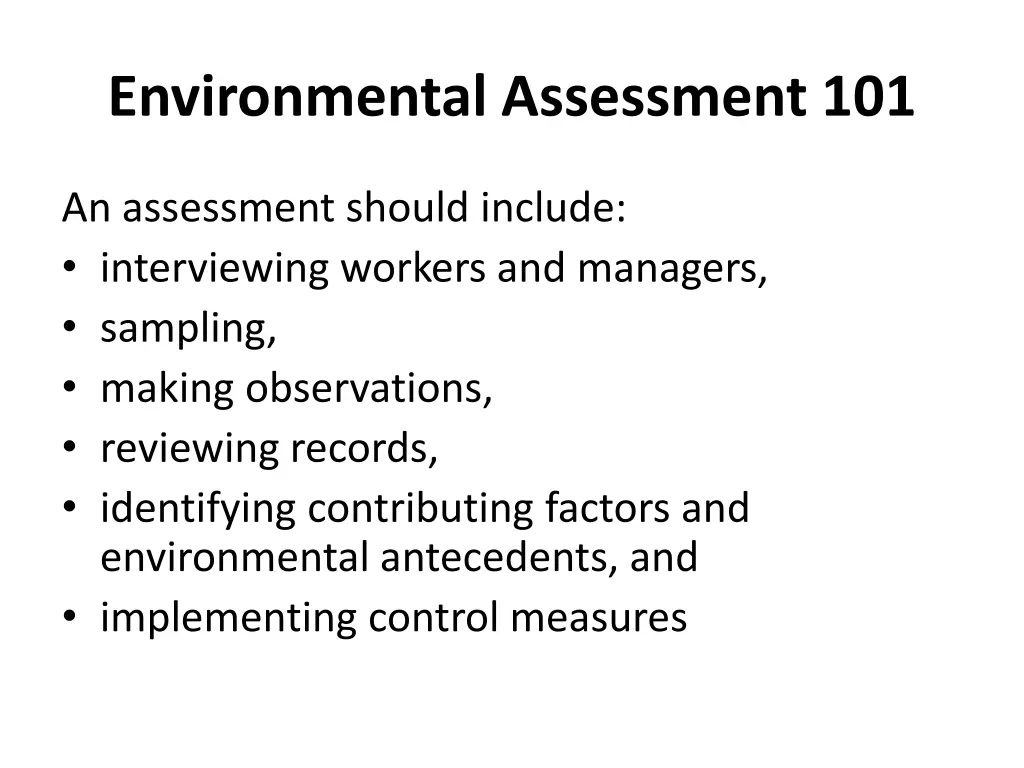 environmental assessment 101