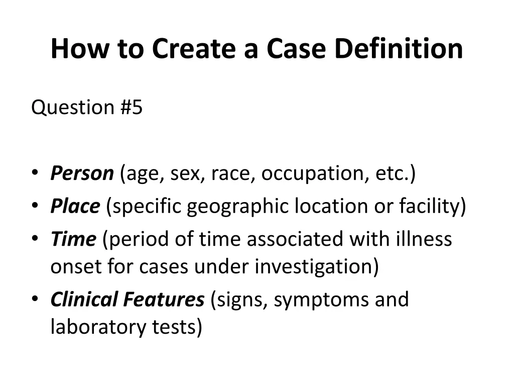 how to create a case definition 1