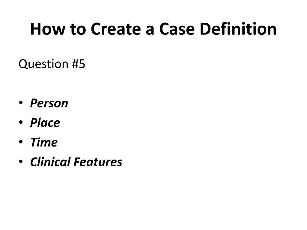 how to create a case definition