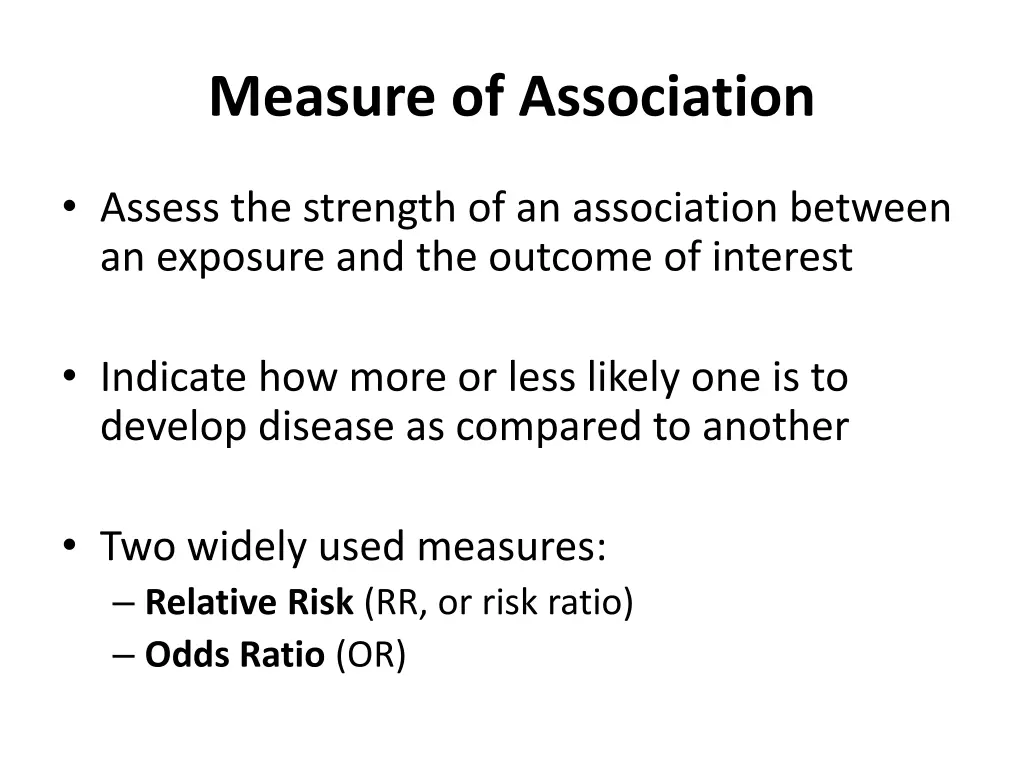 measure of association