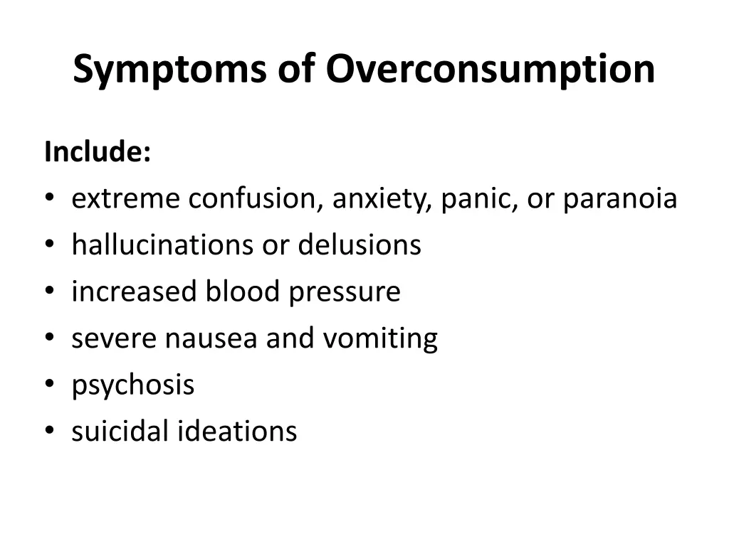 symptoms of overconsumption