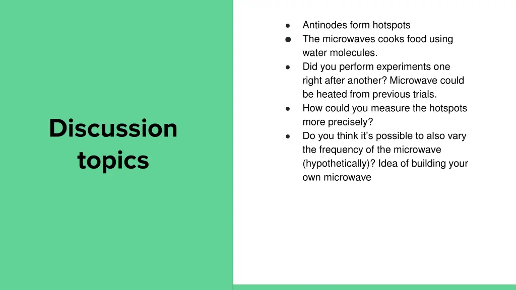 antinodes form hotspots the microwaves cooks food