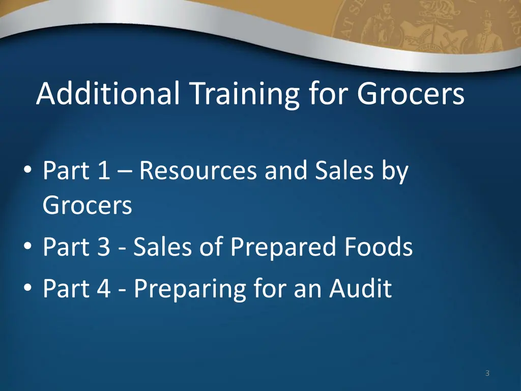 additional training for grocers