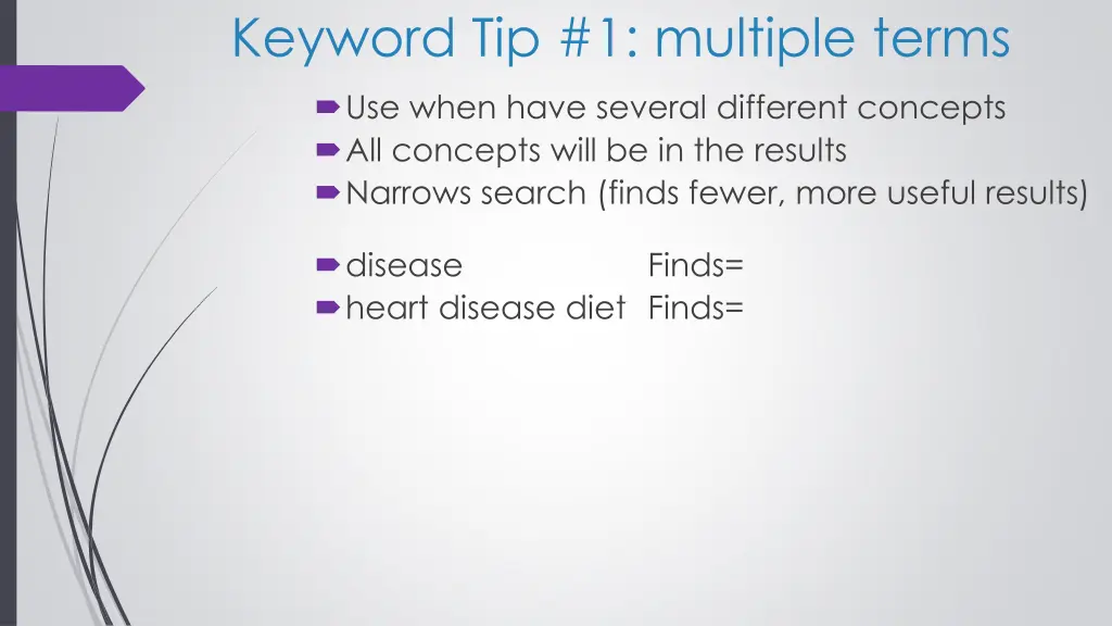 keyword tip 1 multiple terms