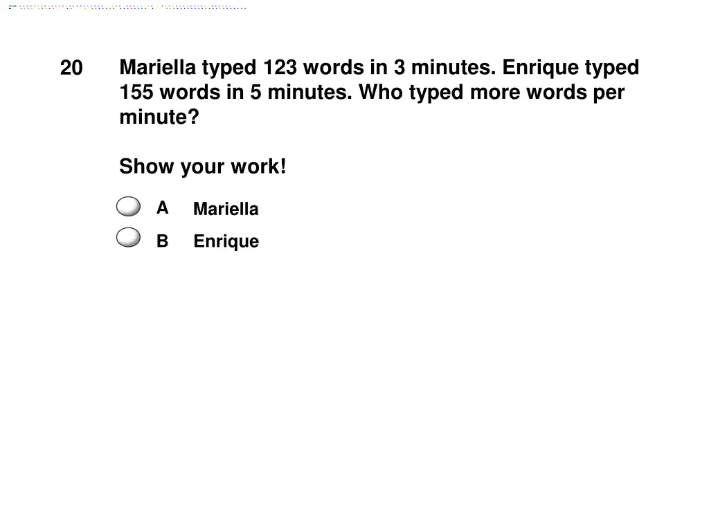 mariella typed 123 words in 3 minutes enrique