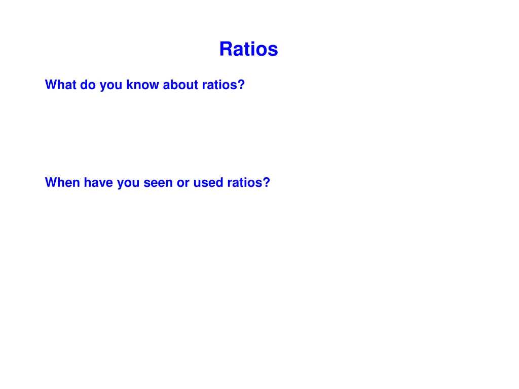 ratios