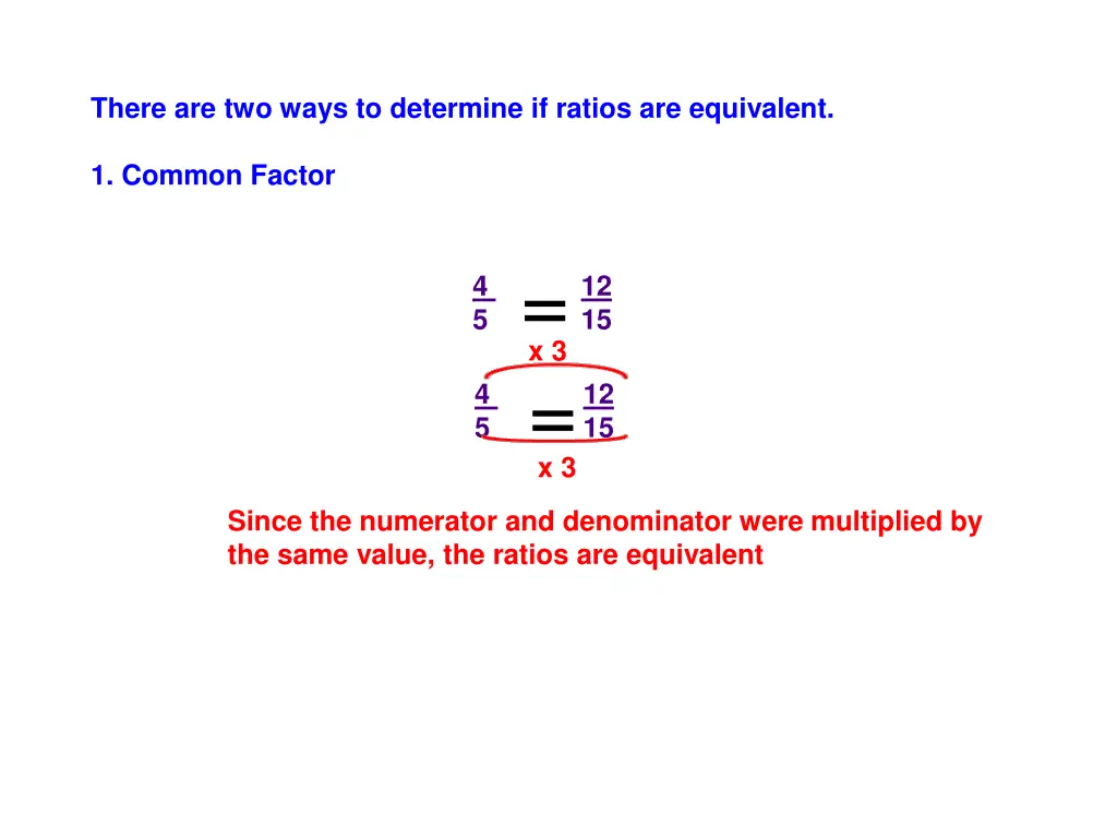 there are two ways to determine if ratios