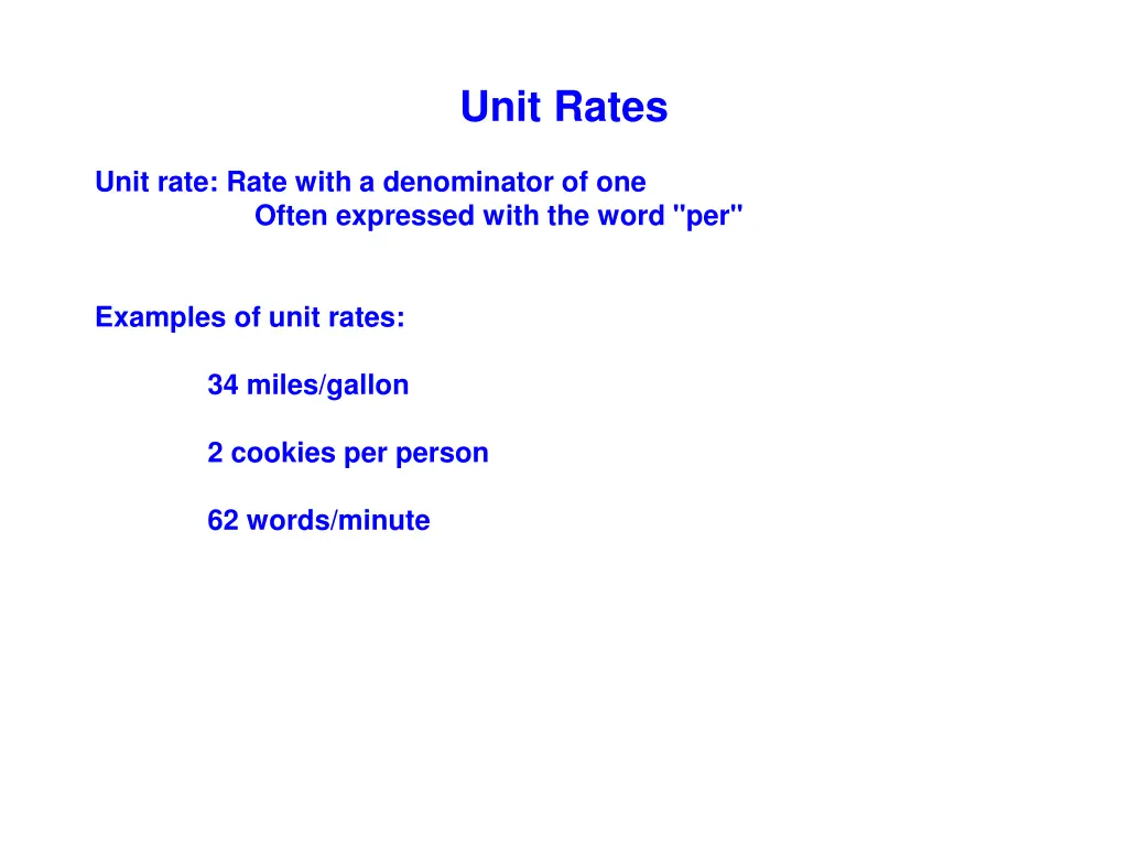 unit rates