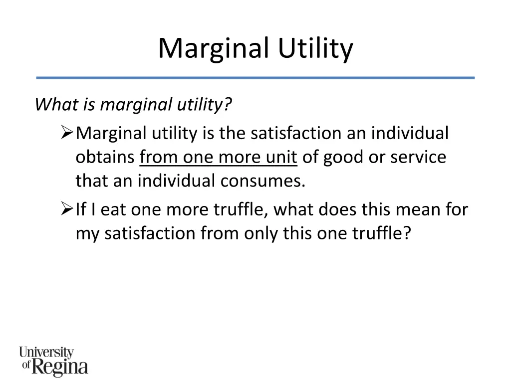 marginal utility