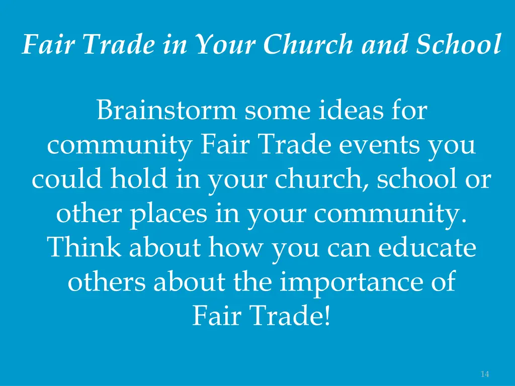 fair trade in your church and school