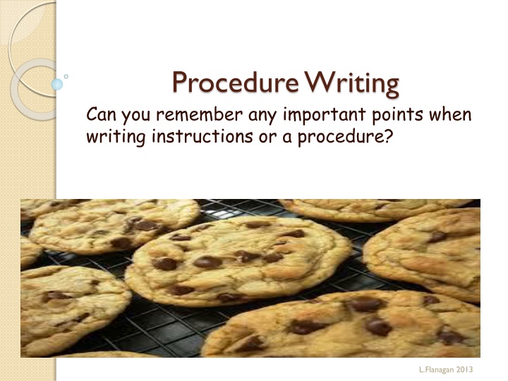 procedure writing can you remember any important