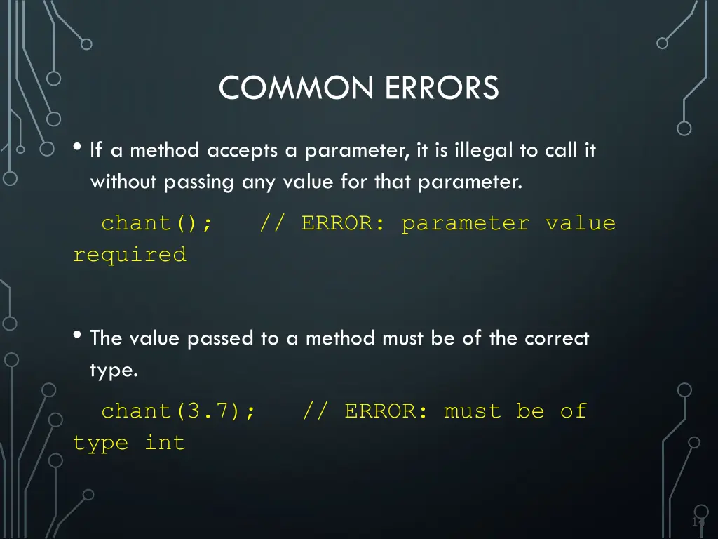 common errors