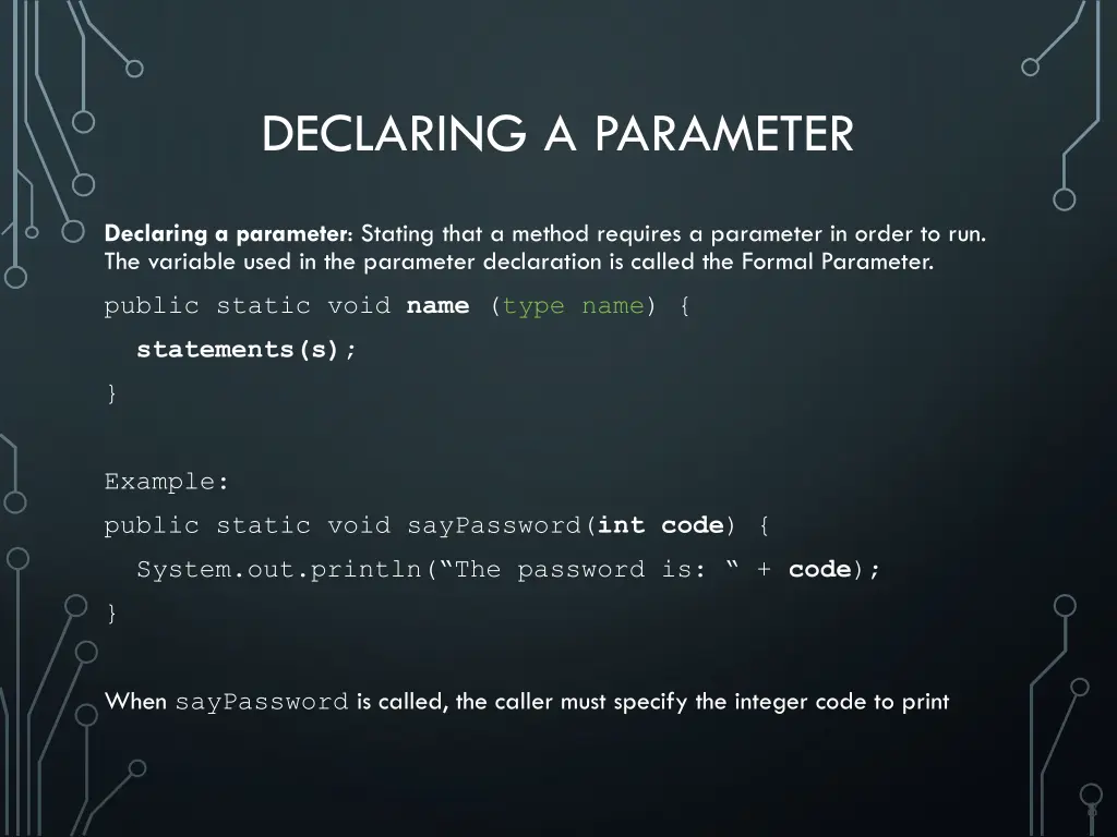 declaring a parameter