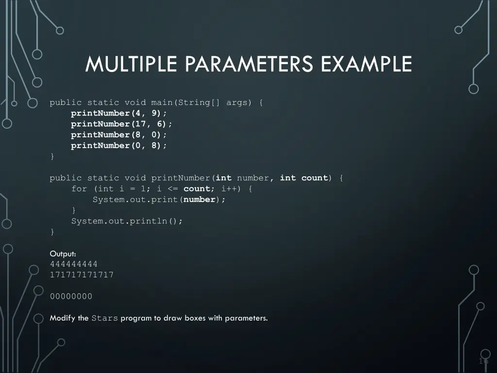 multiple parameters example